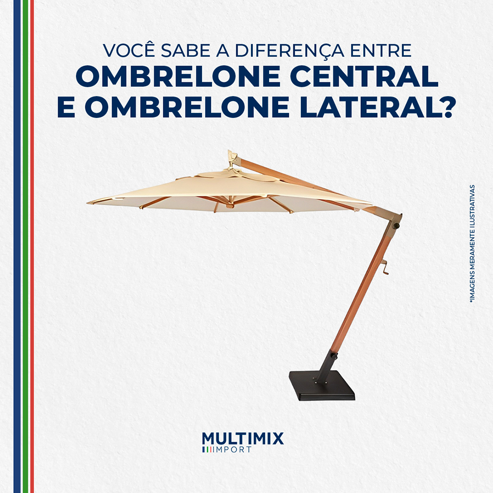 Qual a diferença entre o ombrelone central e o lateral?