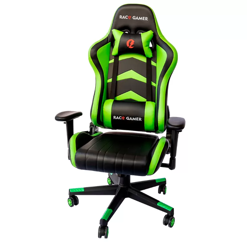 Cadeira PC Gamer Racer Profissional - Preto / Verde. A Melhor Cadeira PC Gamer. Qualidade Excepcional! MXRacer Preto/Verde